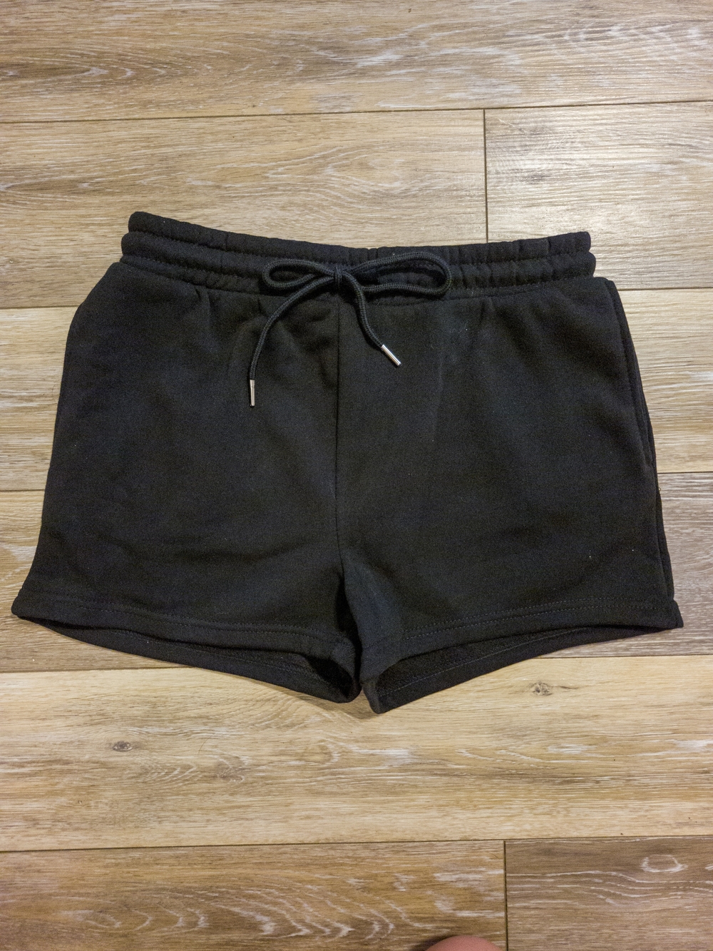 Women's Black Drawstring Cotton-Blend Lounge Shorts